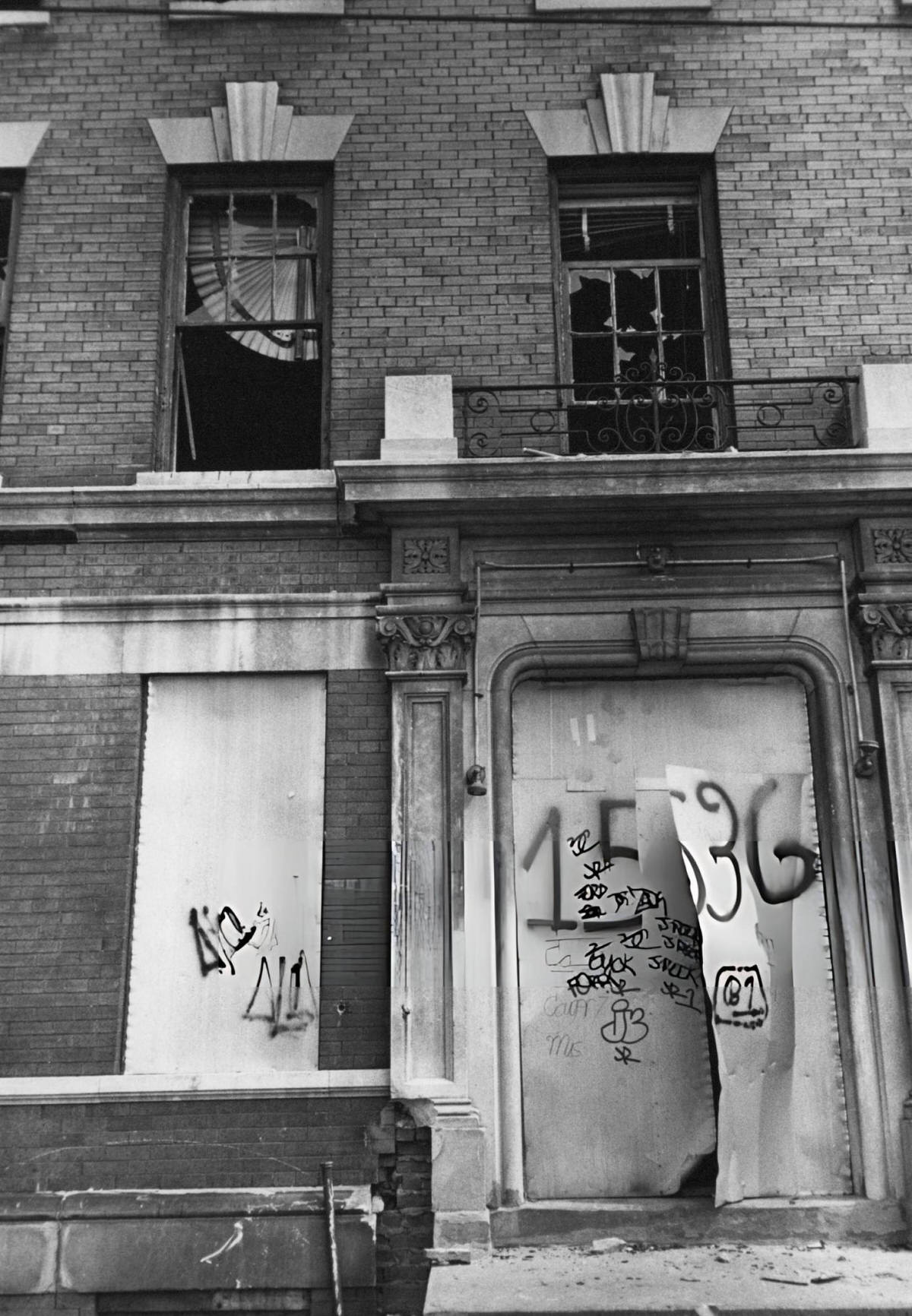 Boarded-Up Doorway Of A Derelict Building In The South Bronx, 1980.