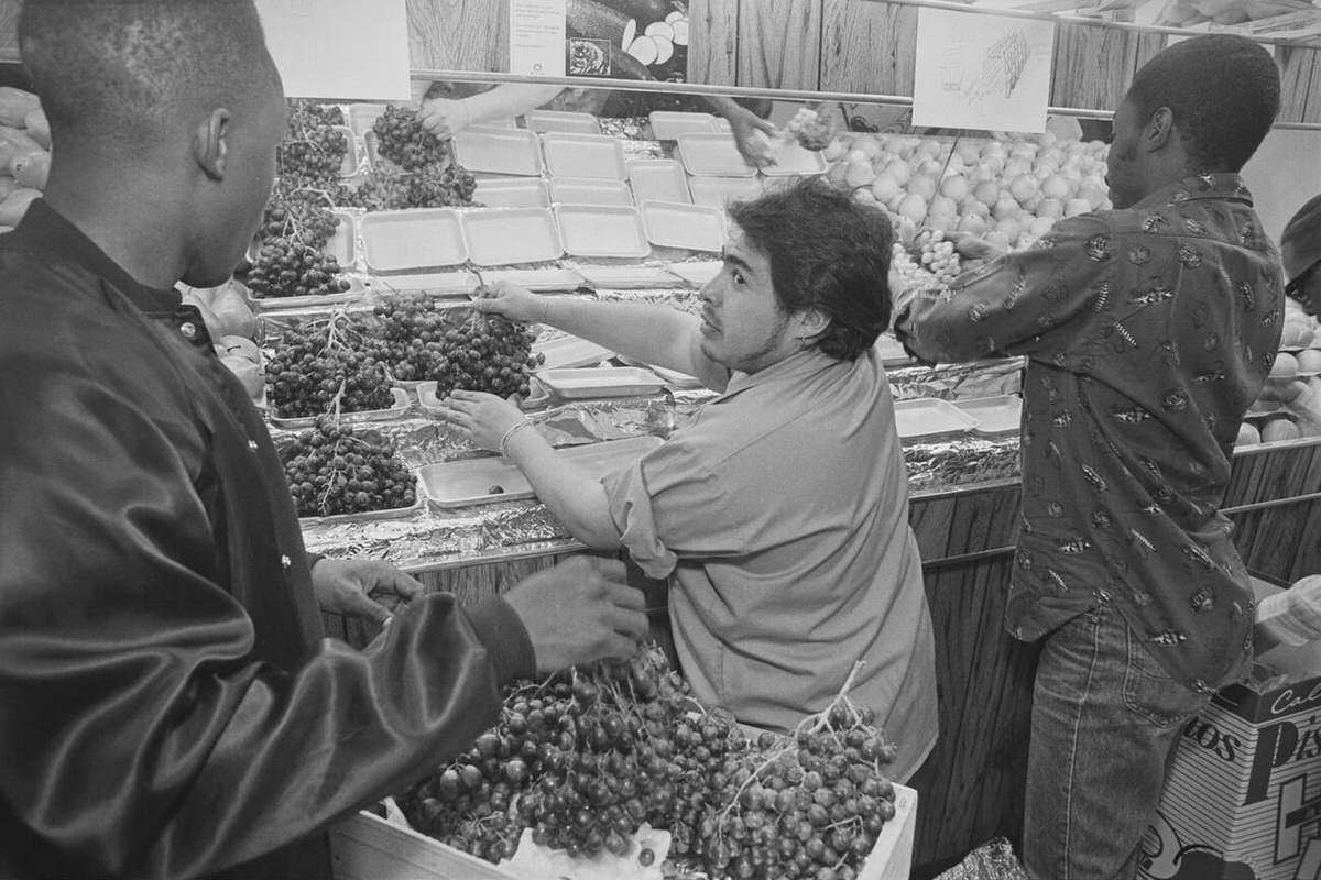 Wholesale Fruit Vendor Stall At Hunts Point Produce Market, Bronx, 1991.