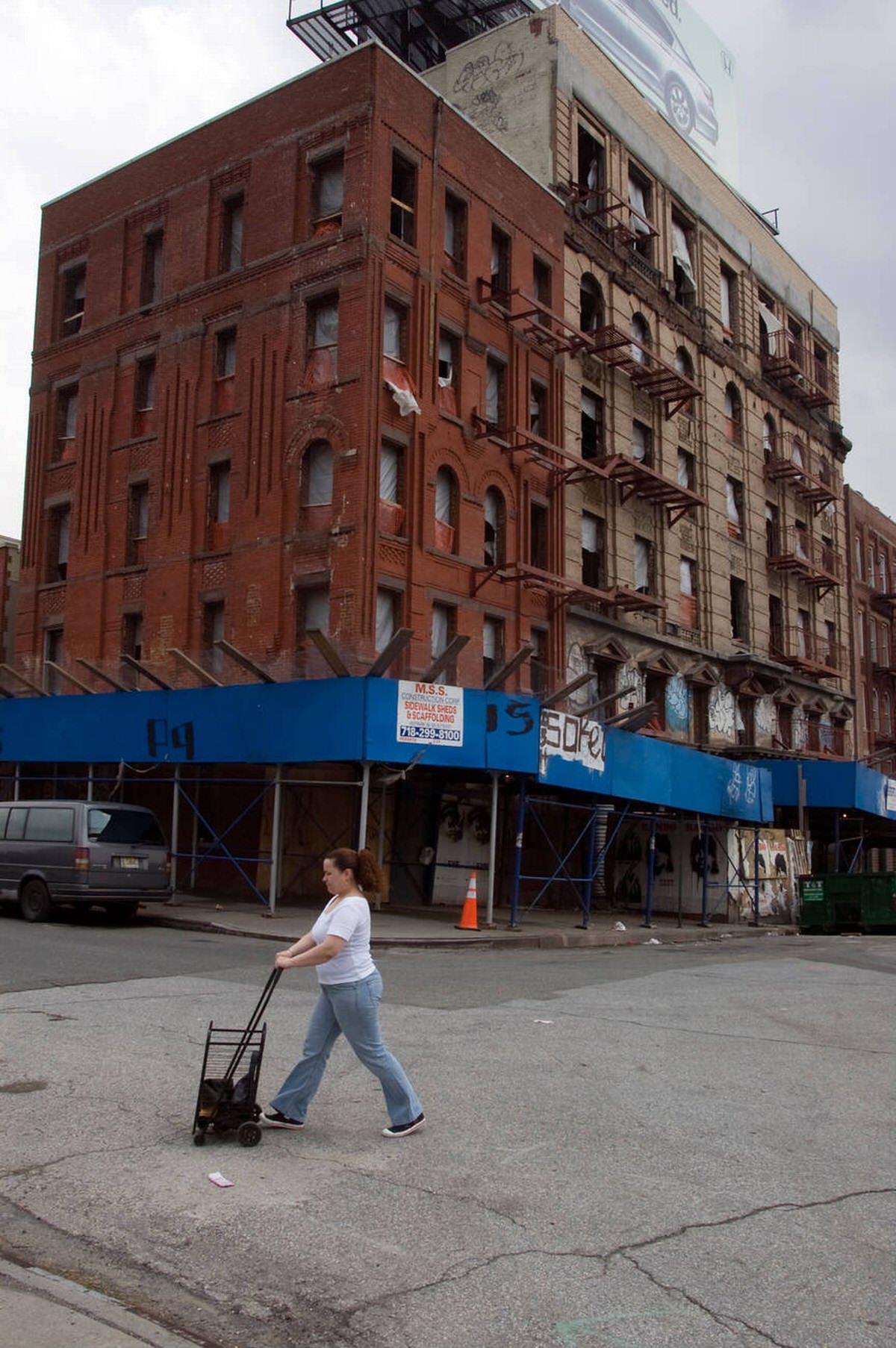 Building Under Renovation On Willis Avenue In Mott Haven, South Bronx, 2008.