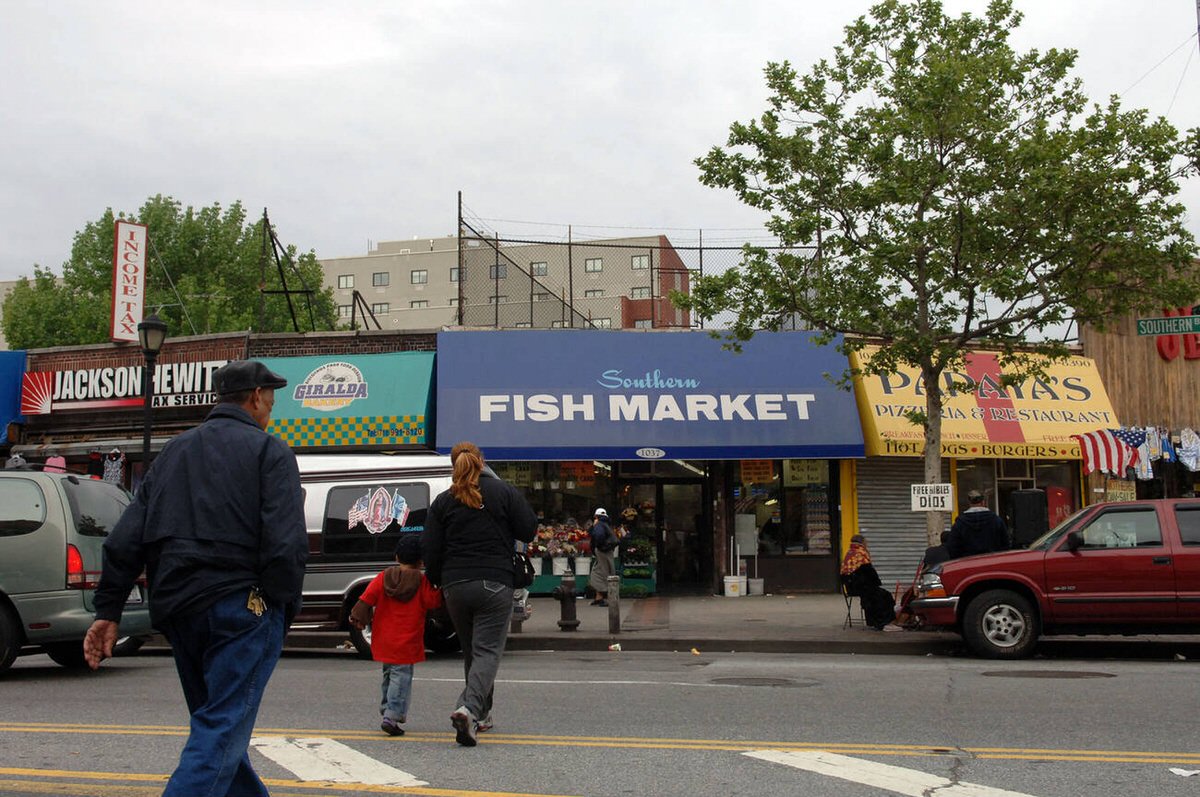 Shopping Strip On Southern Boulevard In The Melrose Neighborhood, Bronx, 2007.