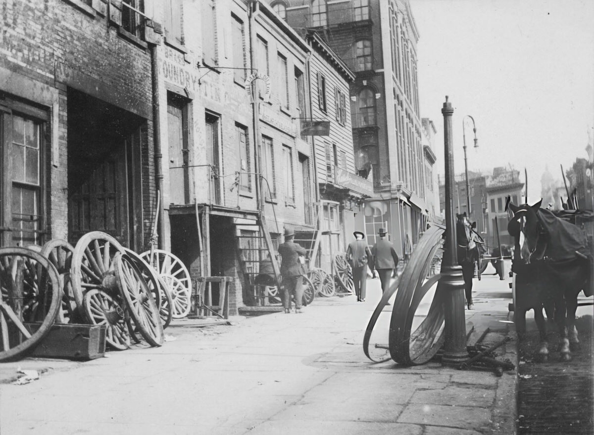 South Side Of James Slip Near South Street Looking West, Lower Manhattan, 1900S.