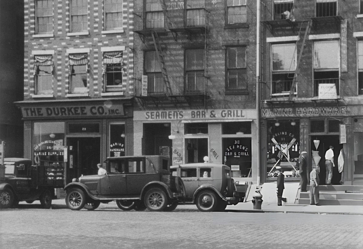 Nos. 29-31 South Street Featuring The Durkee Co. Inc. And Seamen'S Bar And Grill, New York, 1929.