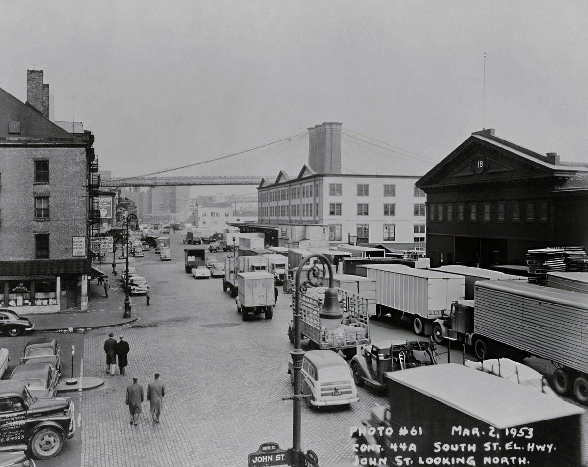 Congestion At Shipping Pier No. 16 And The Fulton Fish Market On South Street, New York.