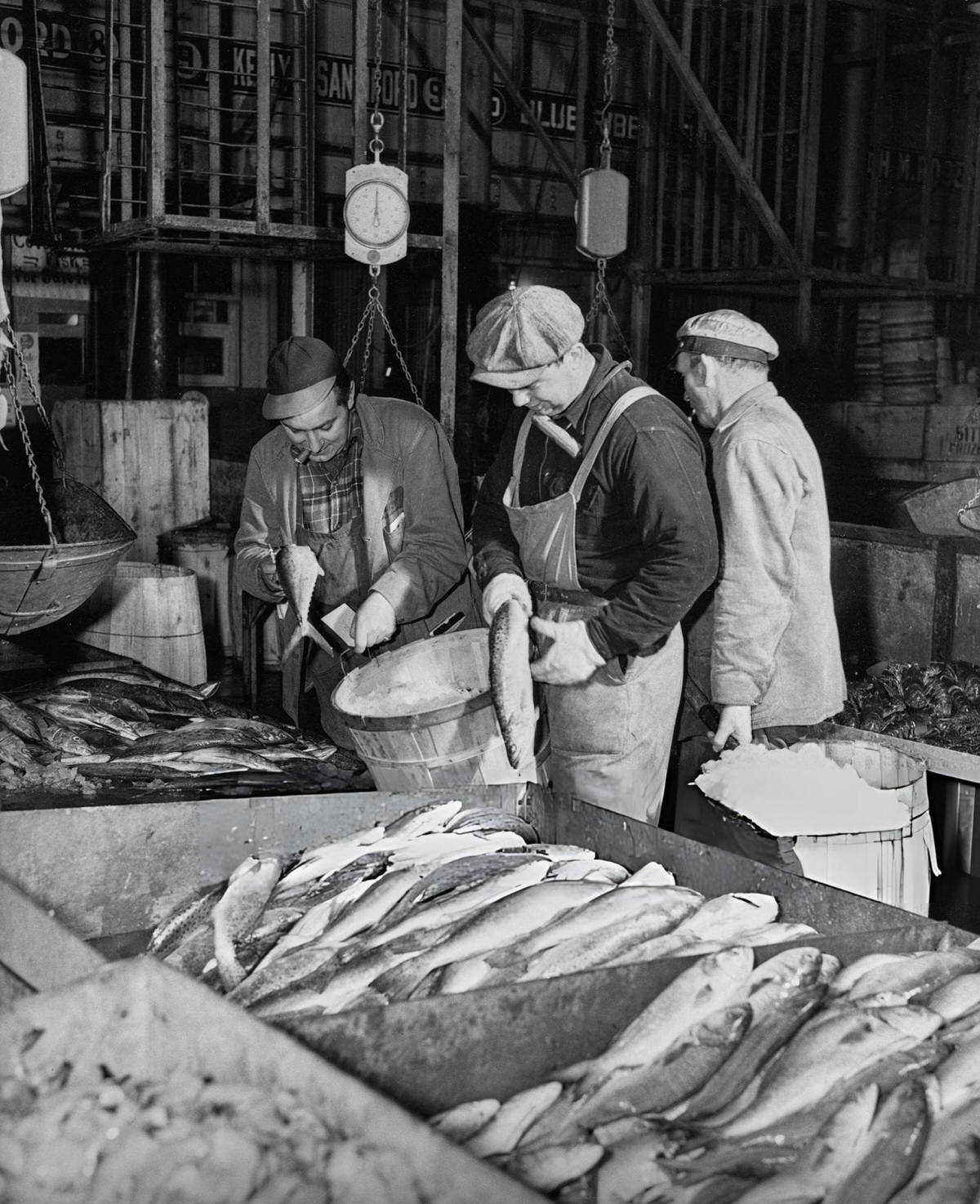 Market Traders At The Fulton Fish Market, South Street Seaport, 1941.