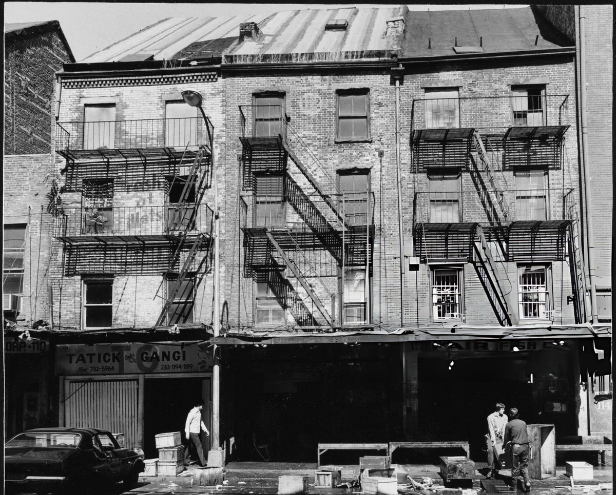 Fish Wholesalers On South Street, New York, 1975.