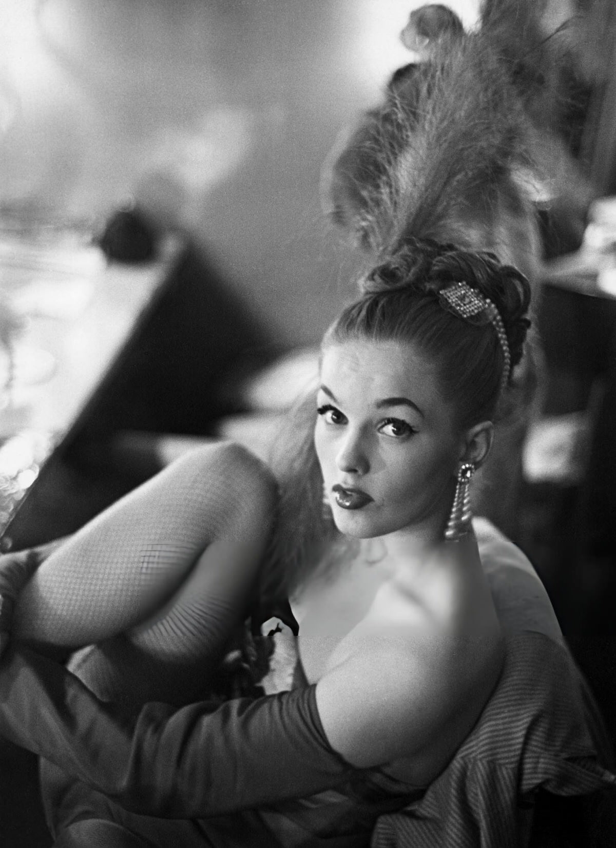 Dancer And Chorus Girl Preparing For A Show In Her Dressing Room At The Copacabana, New York.