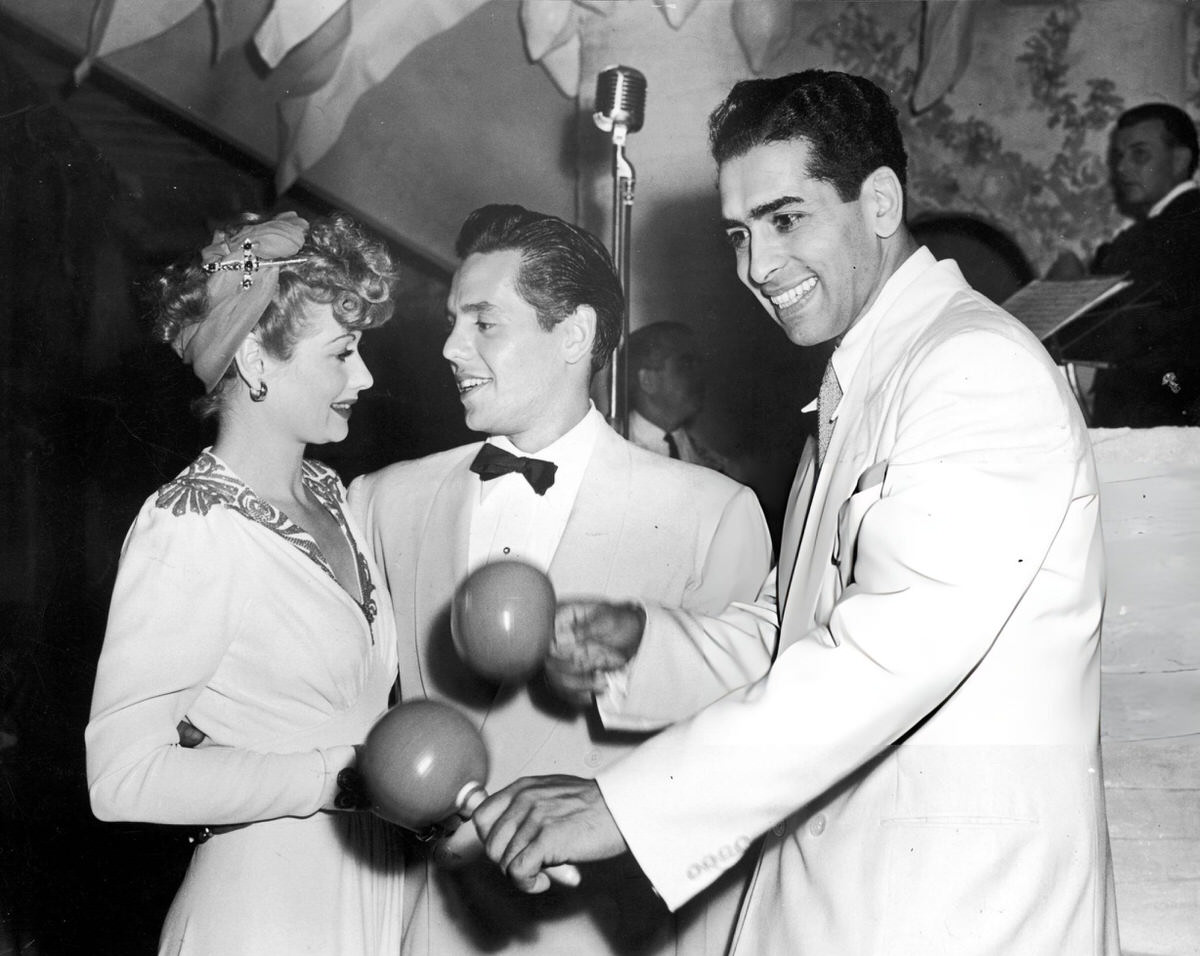 Lucille Ball, Desi Arnaz, And Bandleader Darryl Harpa At The Copacabana, New York, 1941.