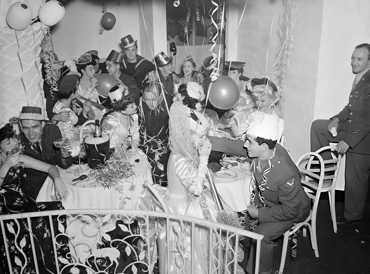 Soldiers Celebrating New Year'S At The Copacabana, New York, 1942.