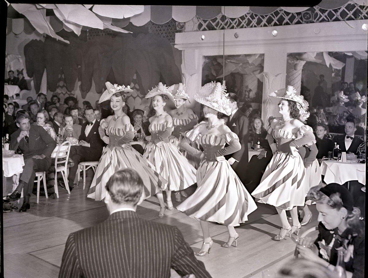 Chorus Girls Performing For Patrons At The Copacabana, New York, 1942.