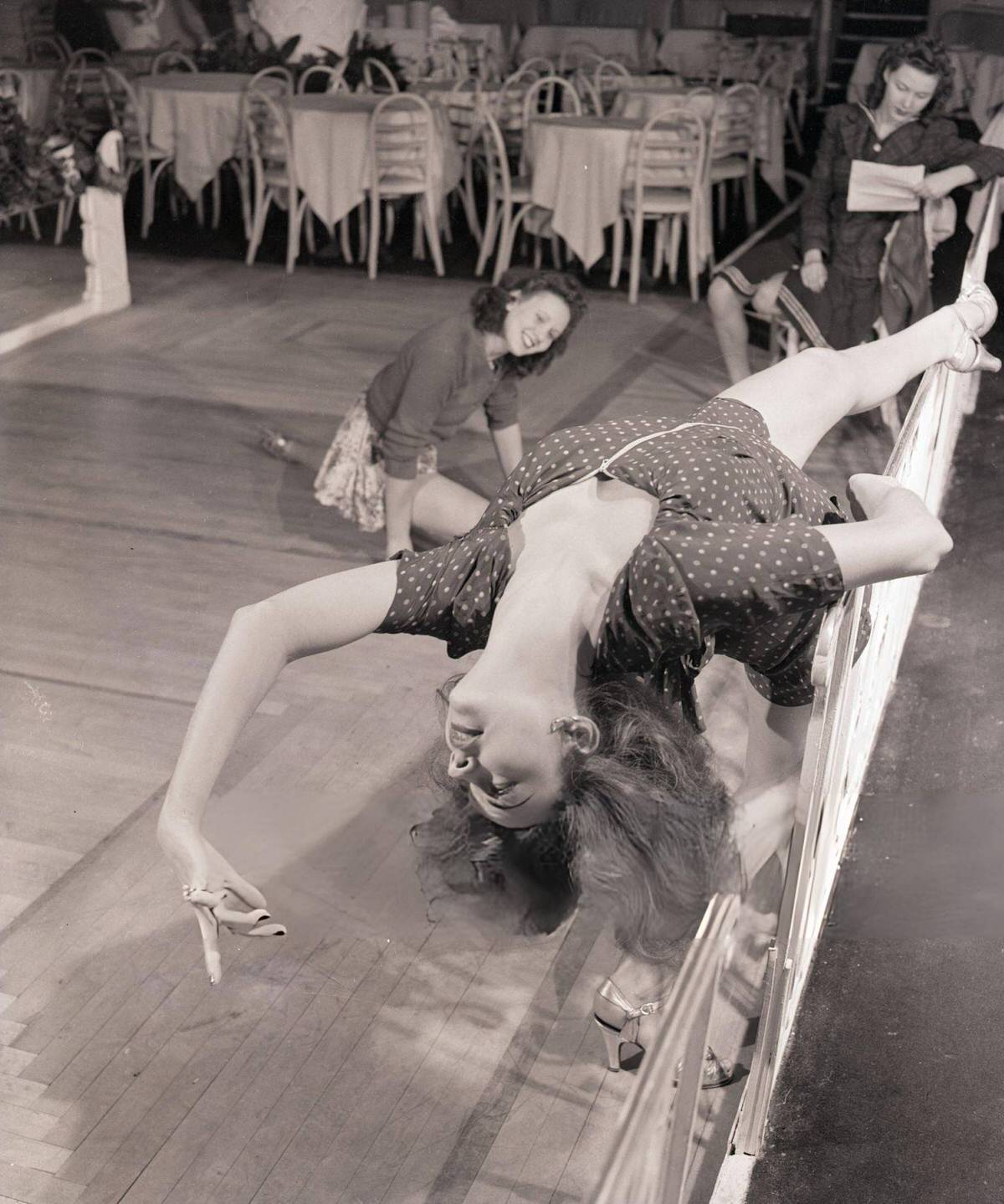 Virginia Wilson Of The Samba Sirens Rehearsing At The Copacabana, New York, 1942.