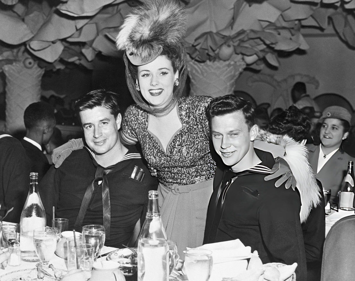 Wounded Veterans From St. Albans Naval Hospital Being Entertained By A Hostess At The Copacabana, New York.