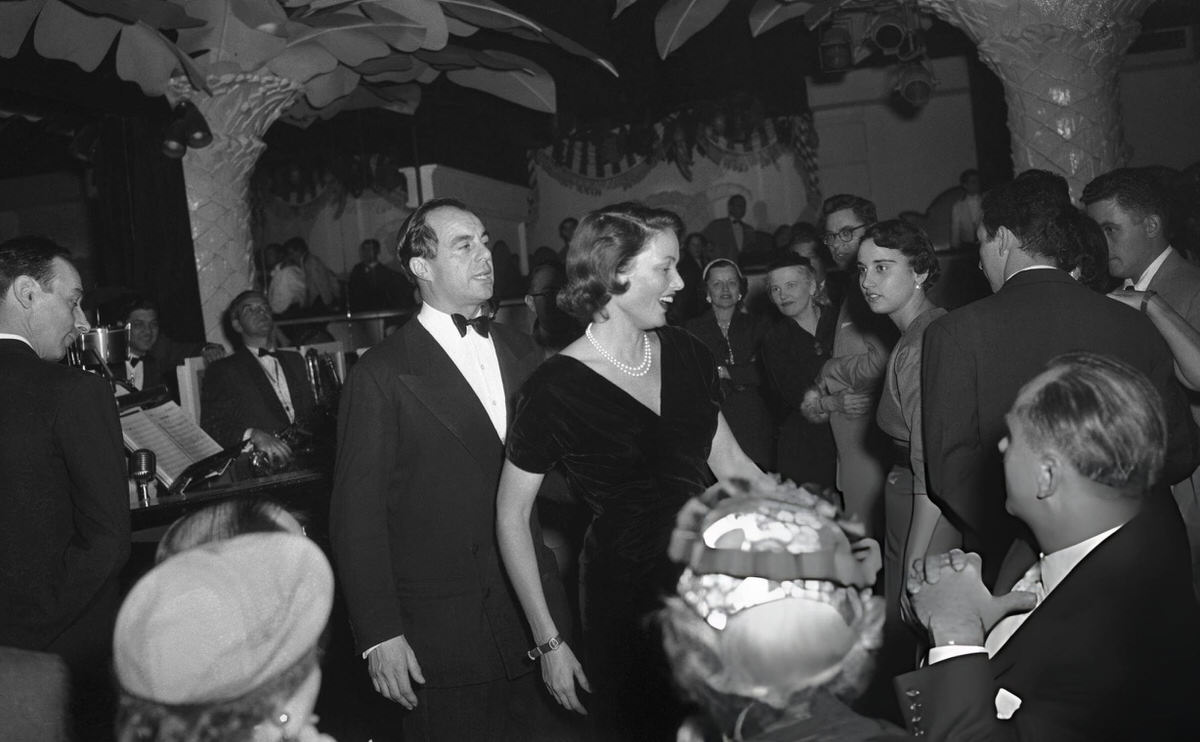Gene Tierney And Prince Aly Khan At The Copacabana, New York, 1952.