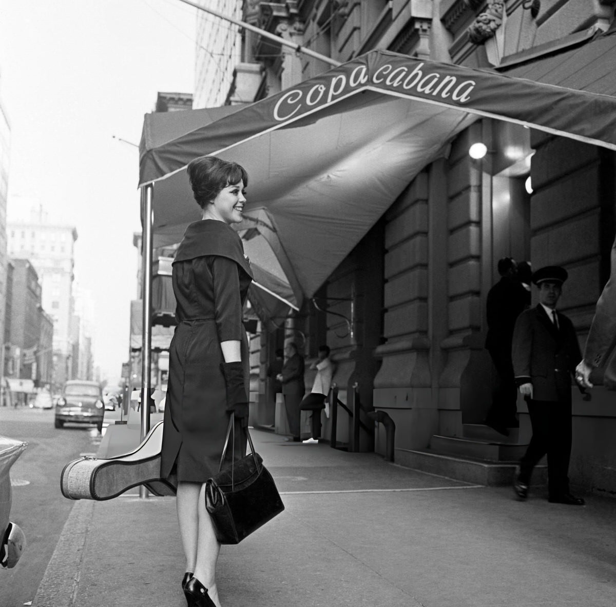 Singer And Dancer Roberta Carr Outside The Copacabana, New York, 1963.