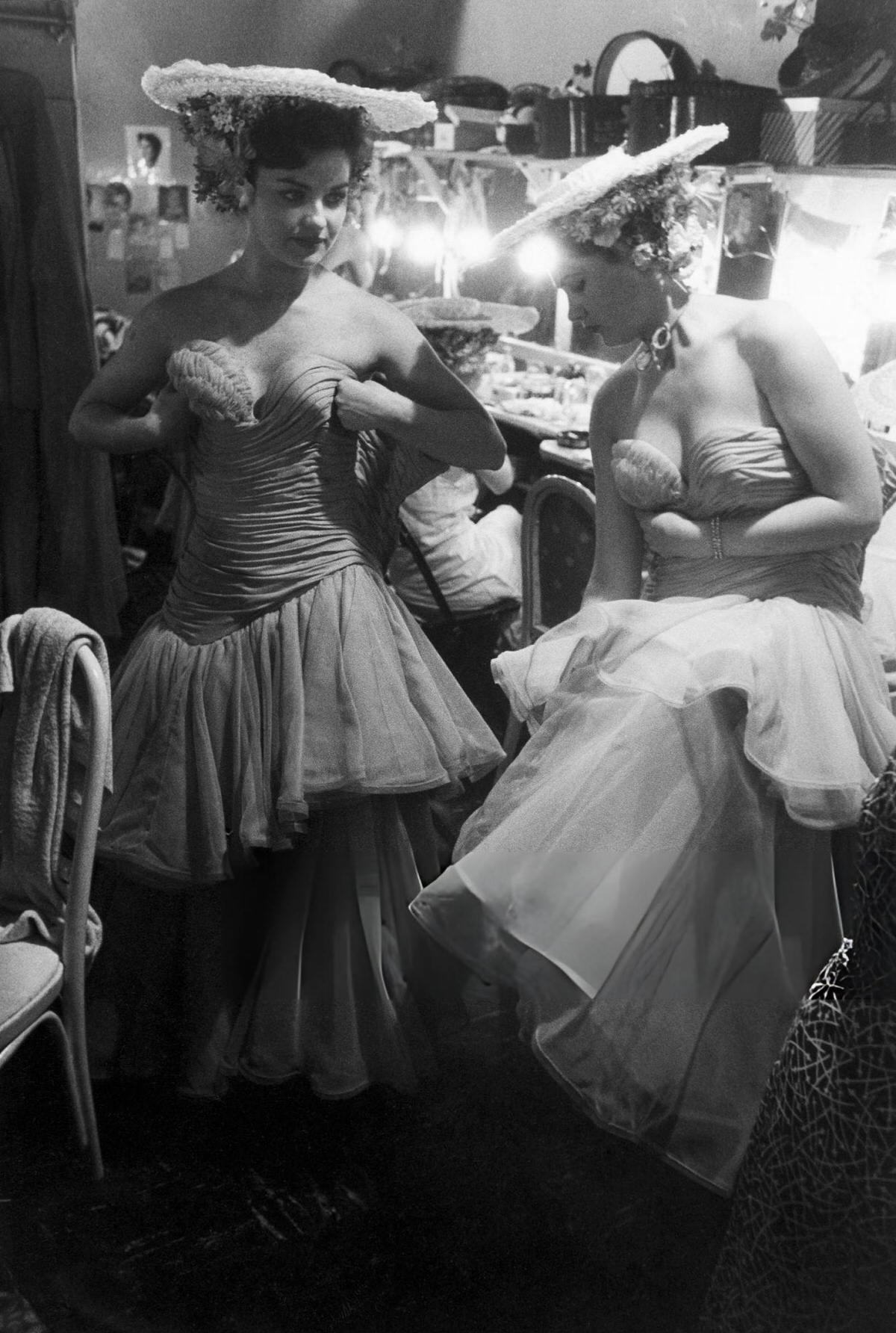 Dancers Dressing For A Show In Their Dressing Room At The Copacabana, New York.