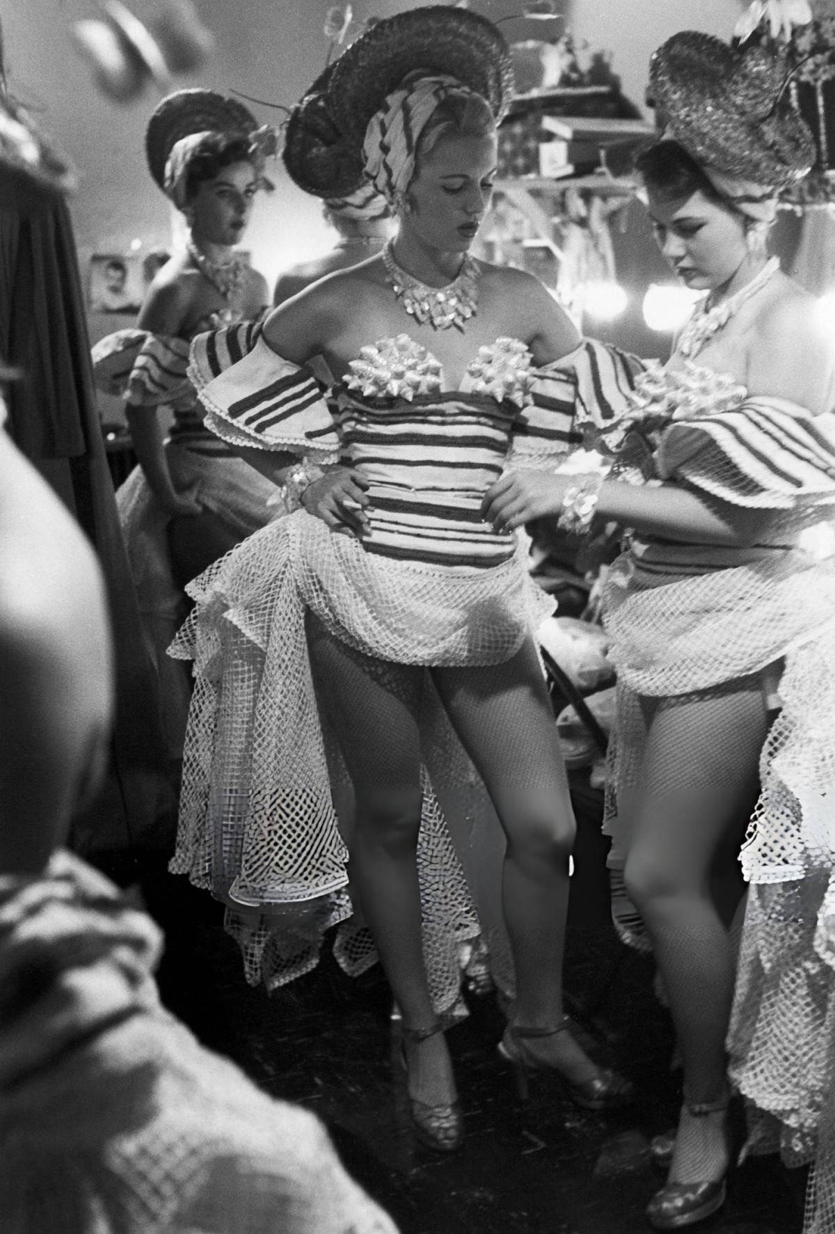 Dancers Preparing For A Show In Their Dressing Room At The Copacabana, New York.