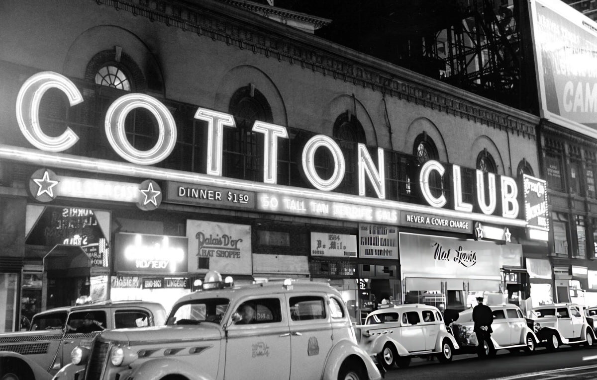 Taxis Lined Up Outside The Cotton Club At Broadway And 48Th Street, New York, 1938.