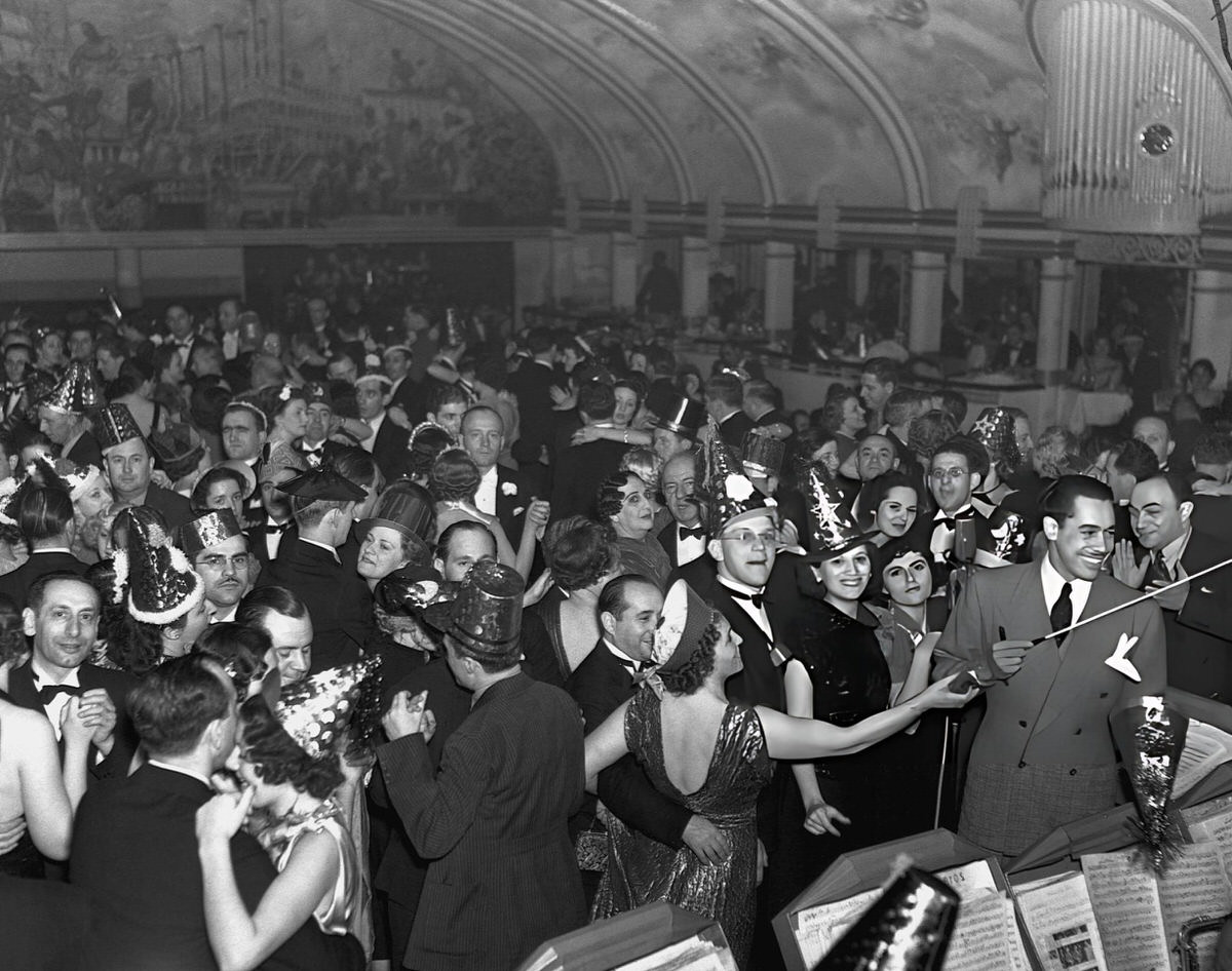 Cab Calloway Leading An Orchestra During A New Year'S Ball At The Cotton Club, New York, 1937.