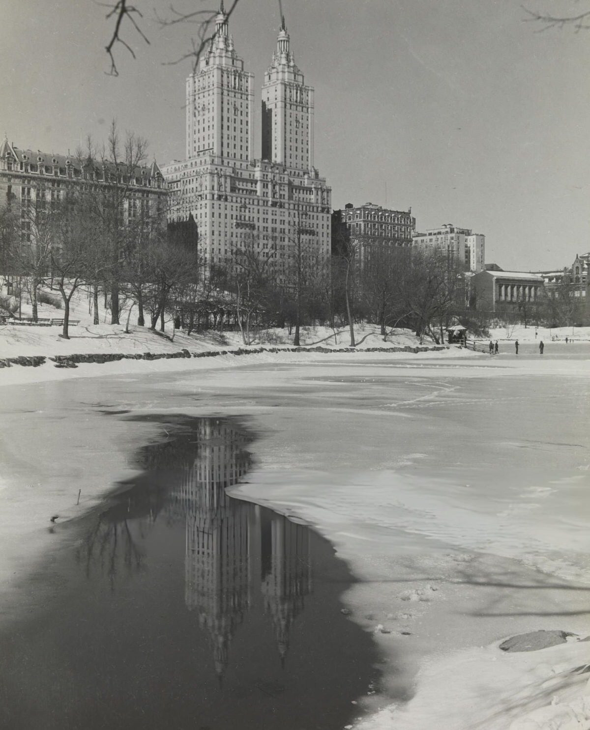 Central Park Lake Looking West Toward The San Remo Towers, 1930S.