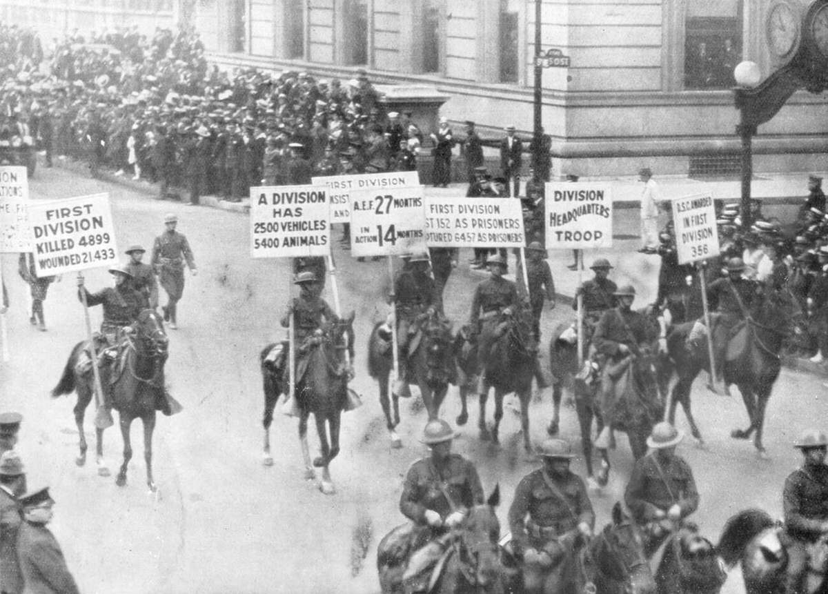 Victory Parade Featuring The Us 1St Army, New York, 1919.