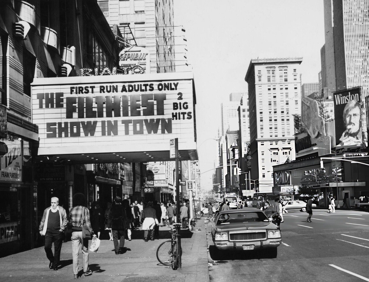 Adult Cinema On The Great White Way Near Times Square, Midtown Manhattan, 1974.