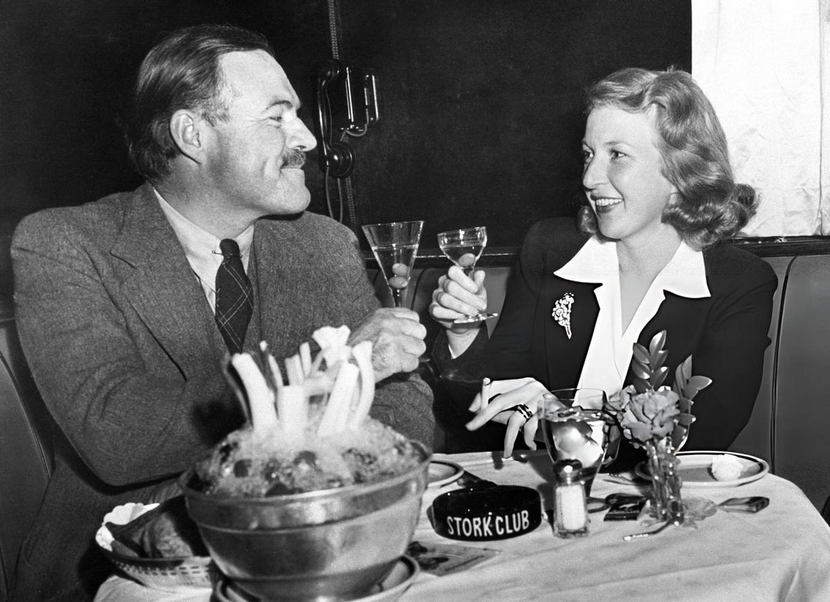 Ernest Hemingway And Martha Gellhorn Making A Toast At The Stork Club, New York.