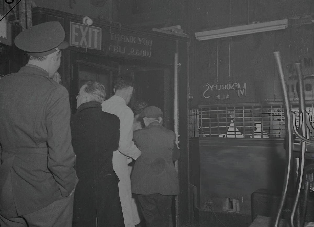 Patrons Leaving Sammy'S Bowery Follies, New York.