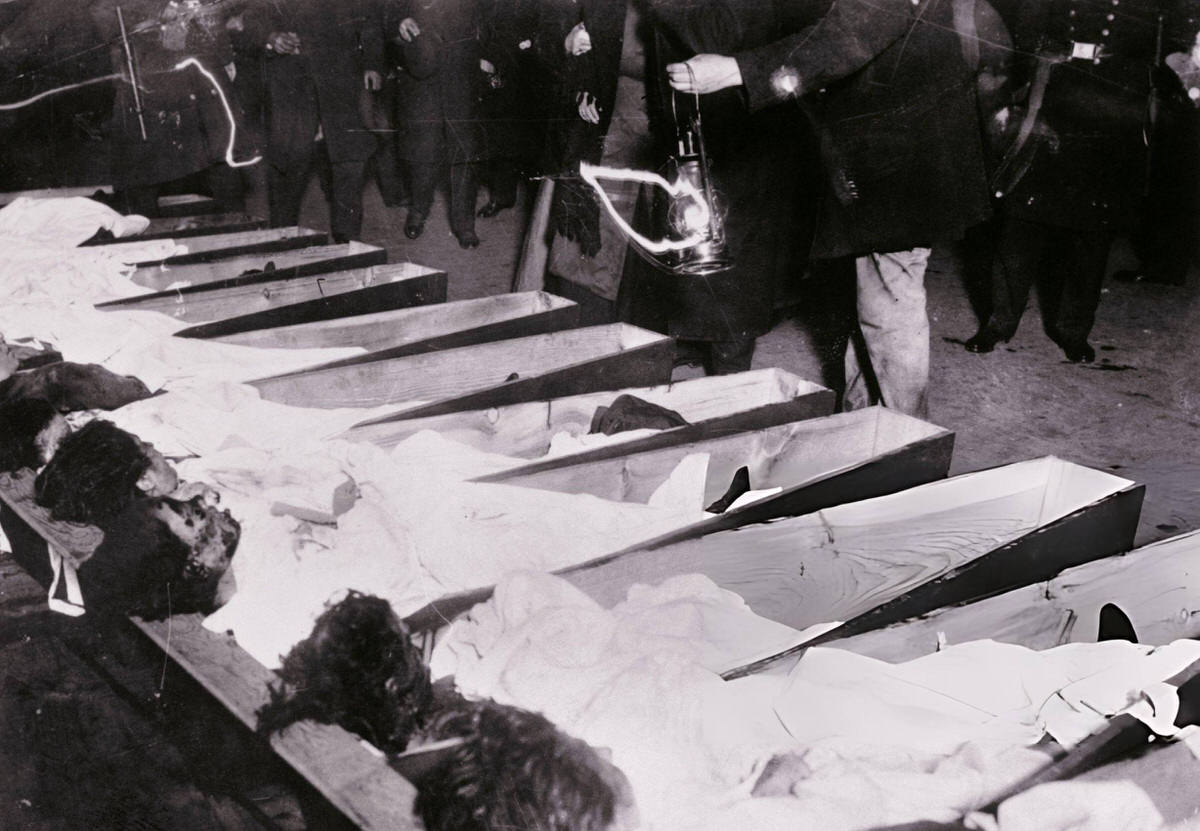 People Identifying The Dead At The Site Of The Triangle Shirtwaist Factory Fire, 1911.