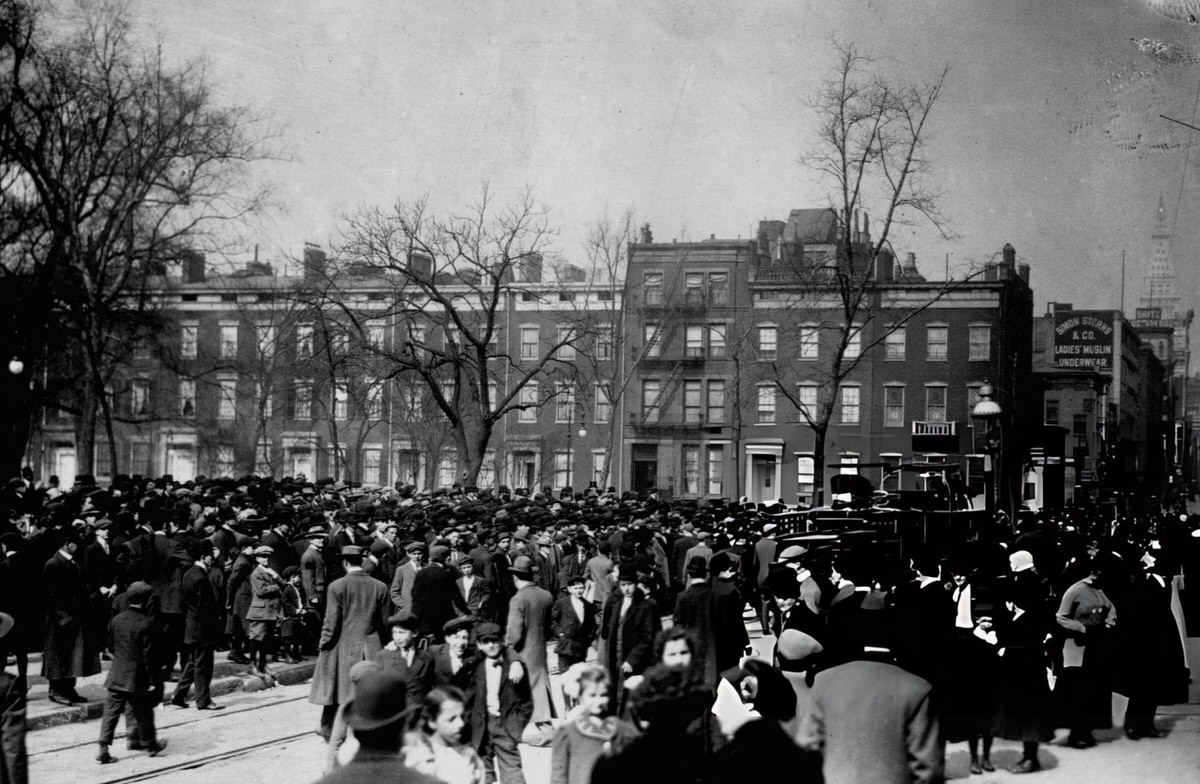 Crowd Waiting Outside A Morgue For News Regarding The Immigrant Victims Of The Triangle Shirtwaist Factory Fire, New York, 1911.