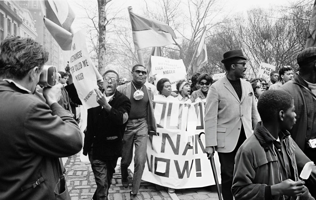 African Americans At A Peace March Calling For An End To The Vietnam War, New York, 1967.