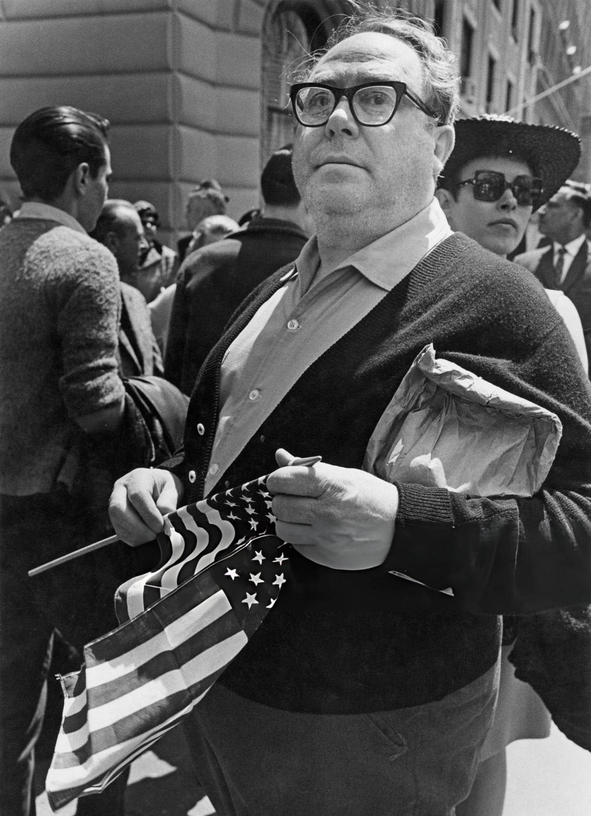 Spectators At A Loyalty Day Parade Sponsored By The Veterans Of Foreign Wars, New York, 1967.
