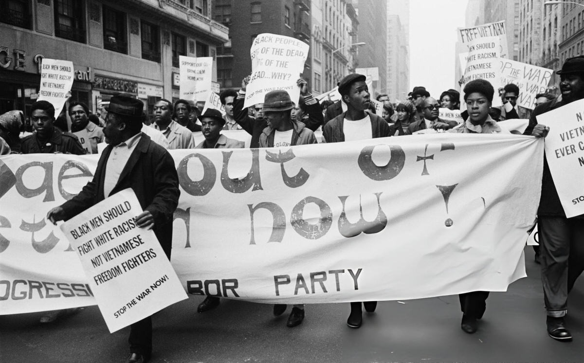 African Americans At A Peace Rally Calling For An End To The Vietnam War, New York, 1967.