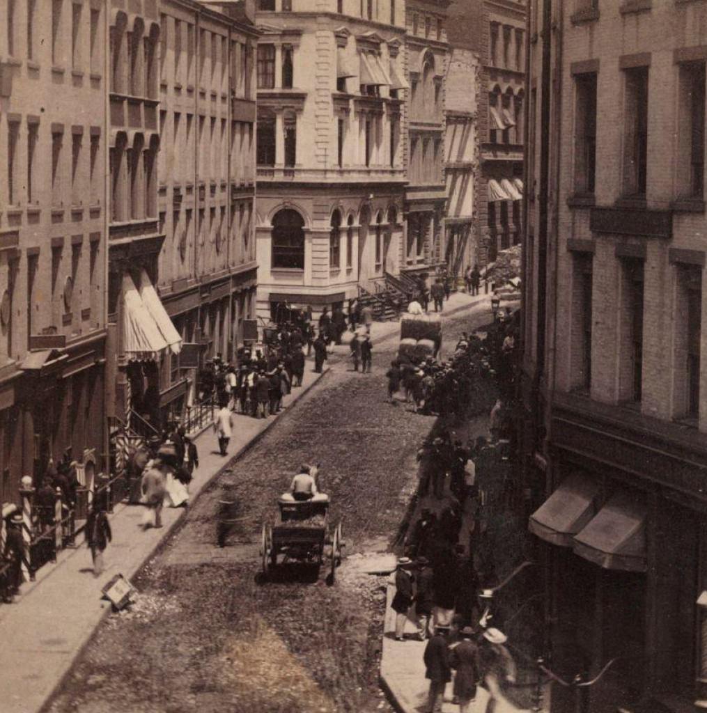 Traders On William Street In Front Of The Hole In The Wall, New York, 1860.