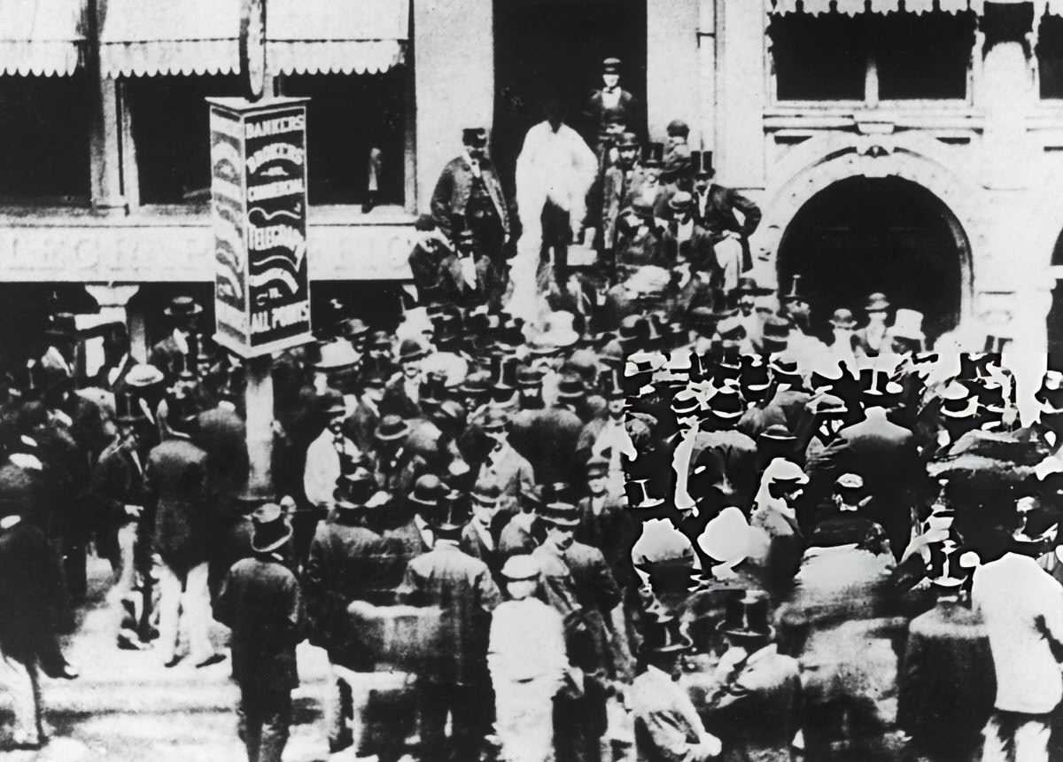 Traders Outside The New York Stock Exchange, 1863.