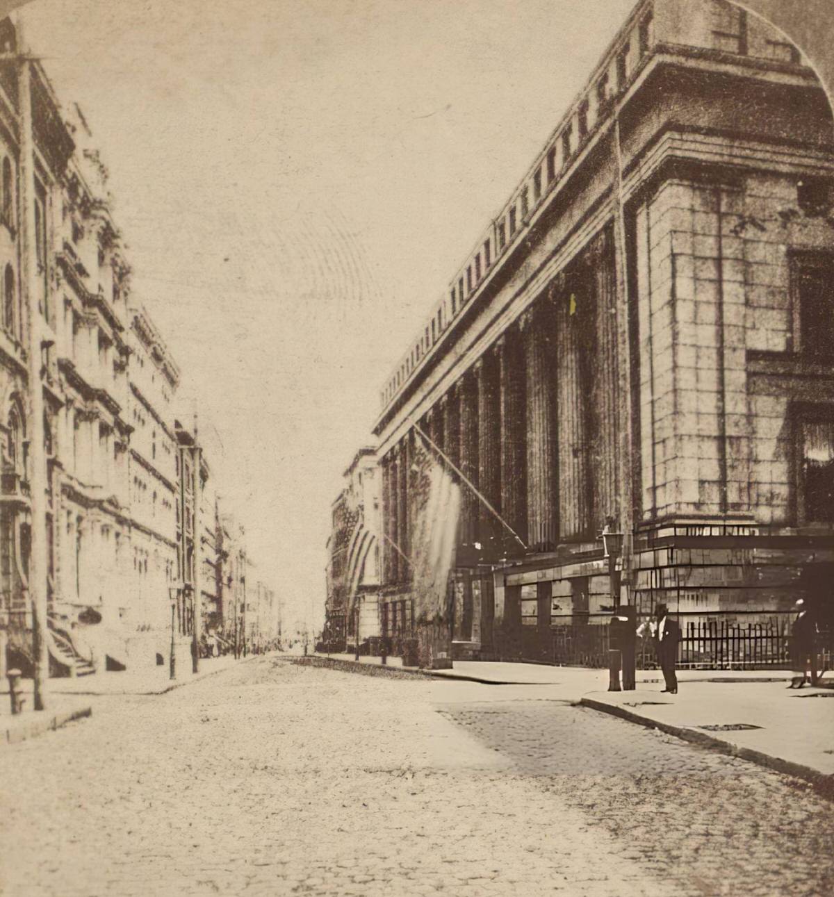 Custom House On Wall Street, New York, 1865.