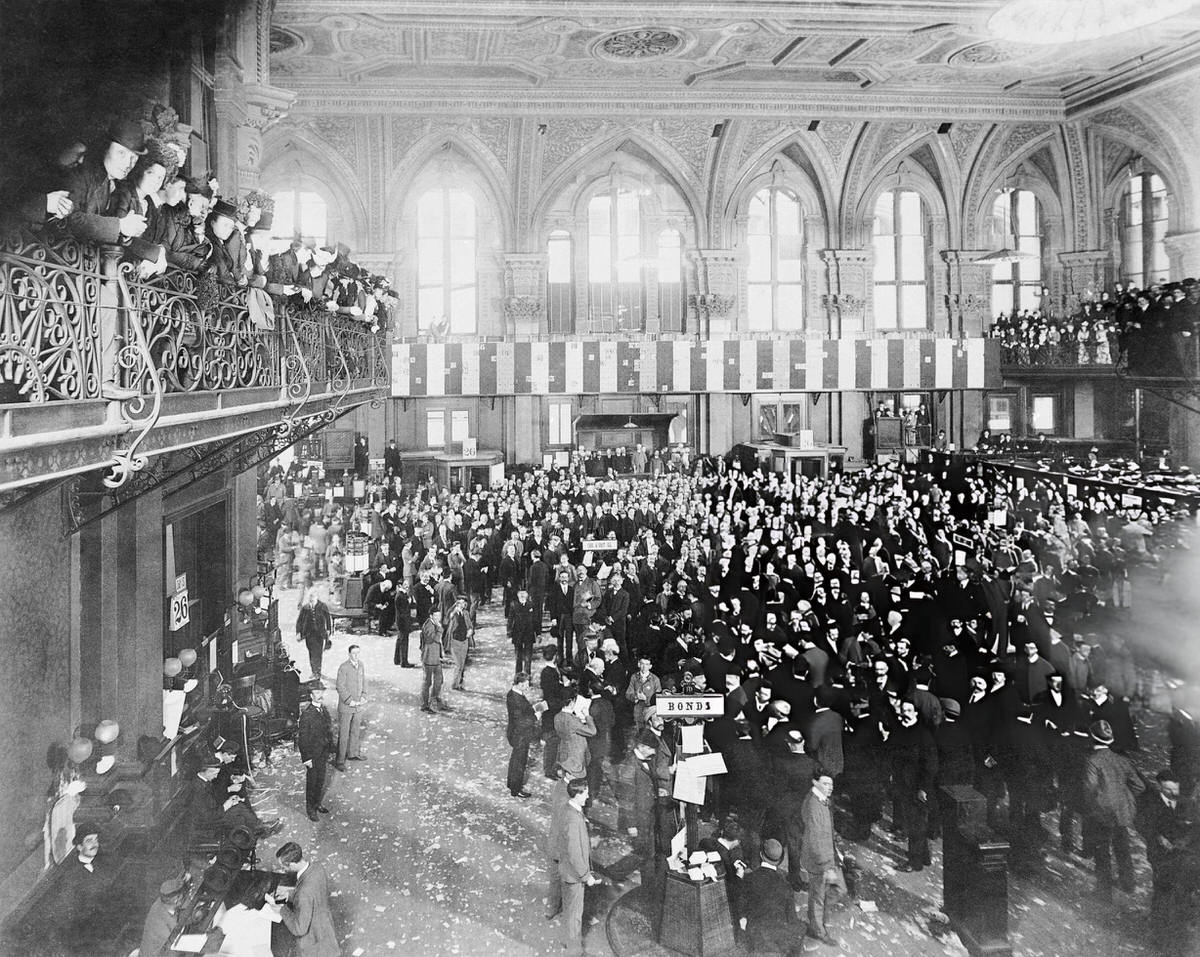Trading On The Floor Of The New York Stock Exchange, 1889.