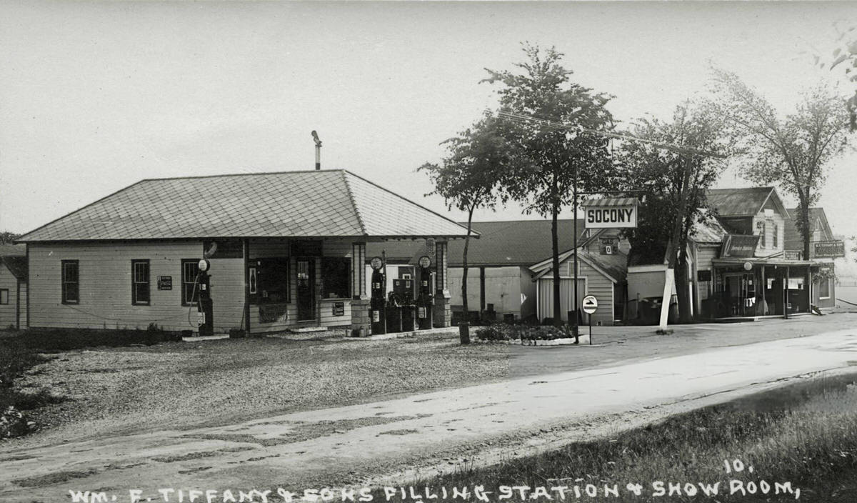Socony Gas Station And Tiffany And Sons Filling Station, Delanson, 1910.