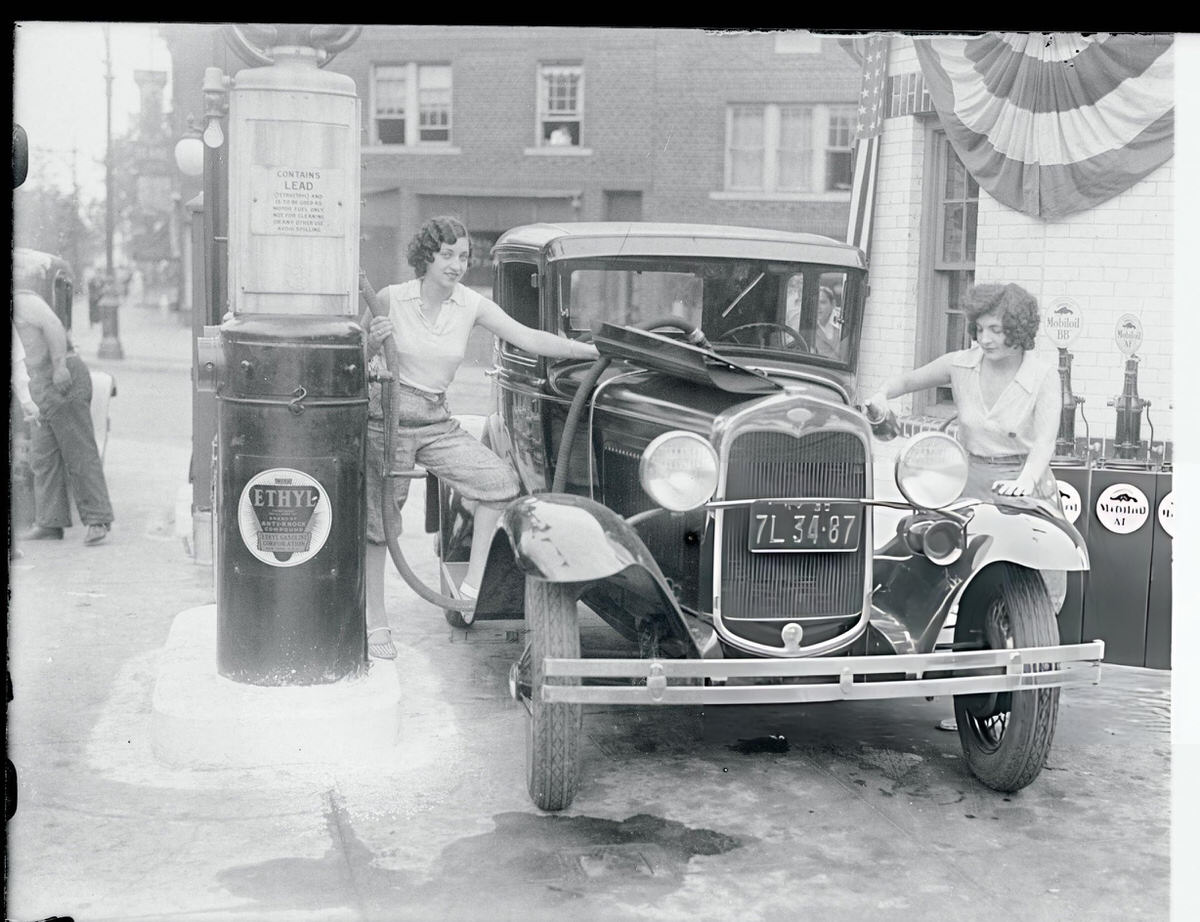 Women Working As Gas Station Attendants, Brooklyn, New York.