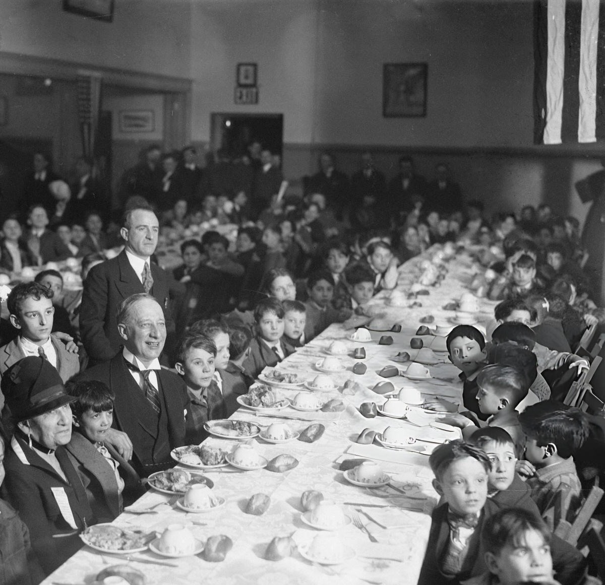 Governor Alfred E. Smith As Guest Of Honor At The 37Th Annual Newsboy Dinner At The Brace Memorial Newsboys' Home, New York, 1920S.