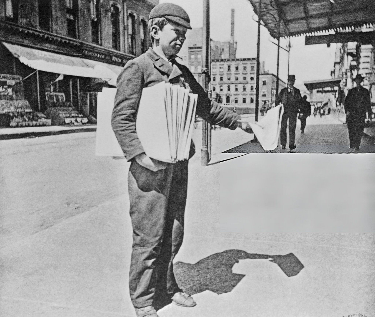 Newsboy Outside Grand Central Depot, New York.