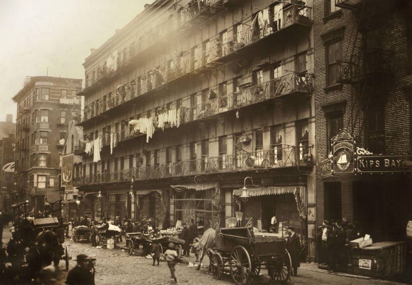 Row Of Tenements At 260 To 268 Elizabeth Street, New York City, 1912
