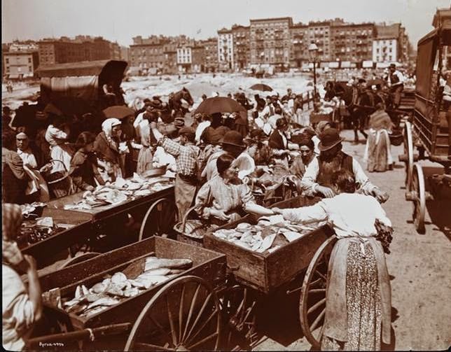 Hester Street Crowded With Shoppers And Fish Peddlers, 1898