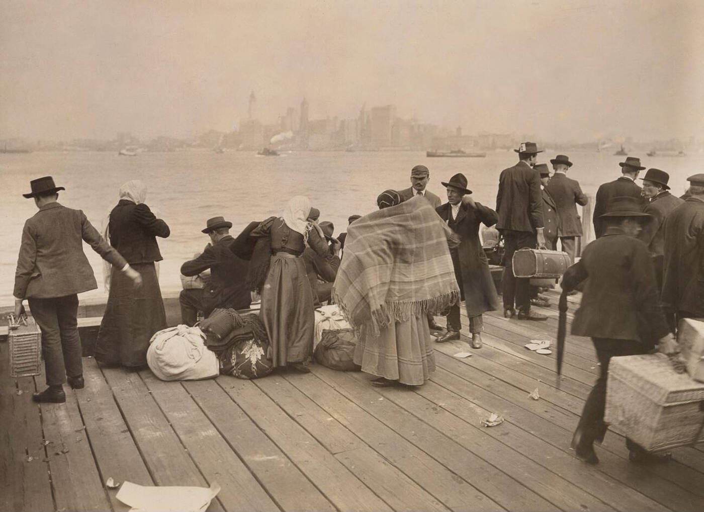 Immigrants Waiting To Be Transferred At Ellis Island, 1912
