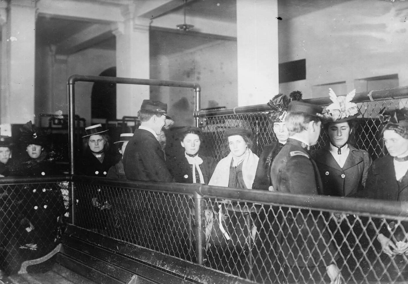 Immigrants Being Processed For Entry Into The United States At Ellis Island, 1915