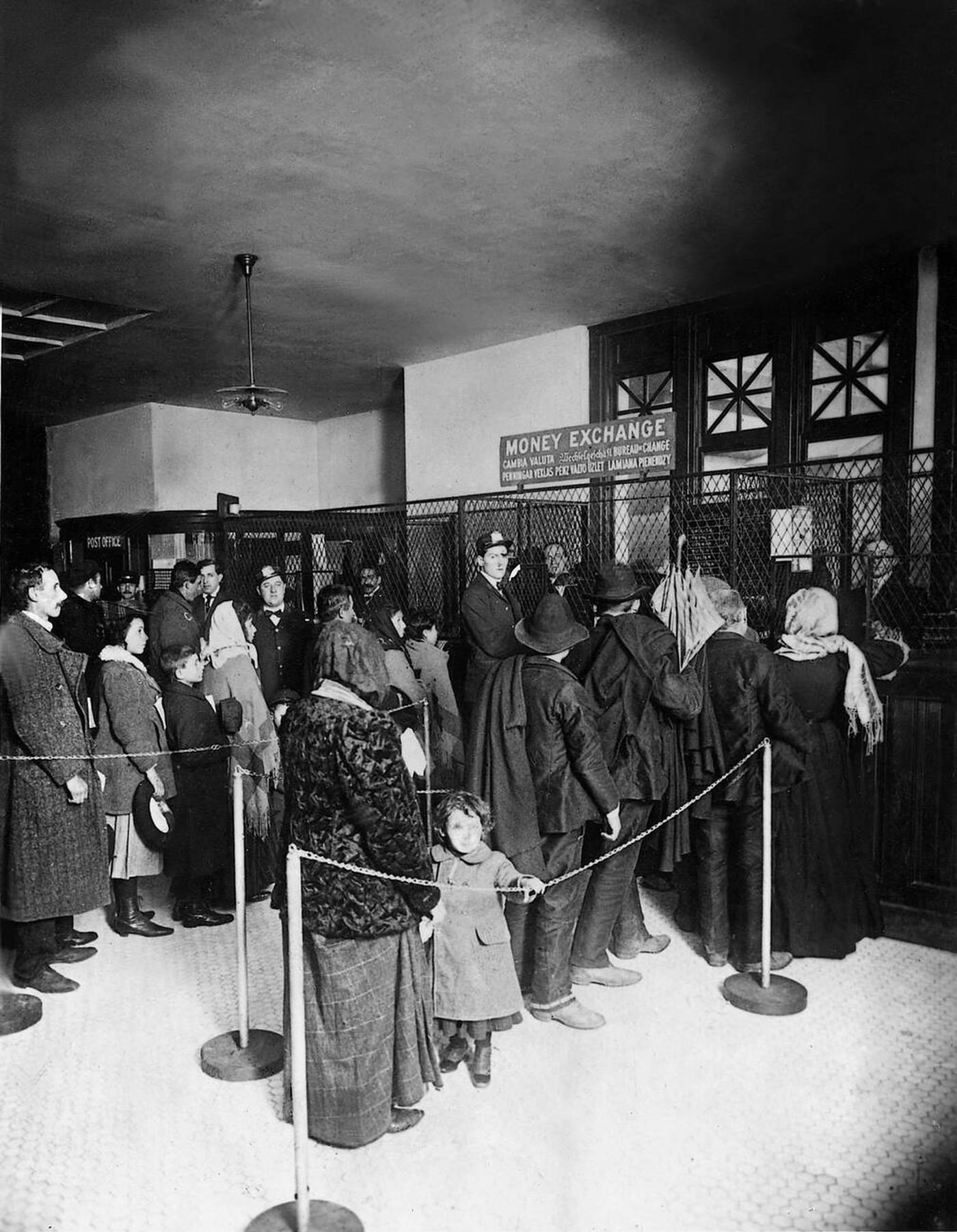 Money Exchange Office On Ellis Island, 1918