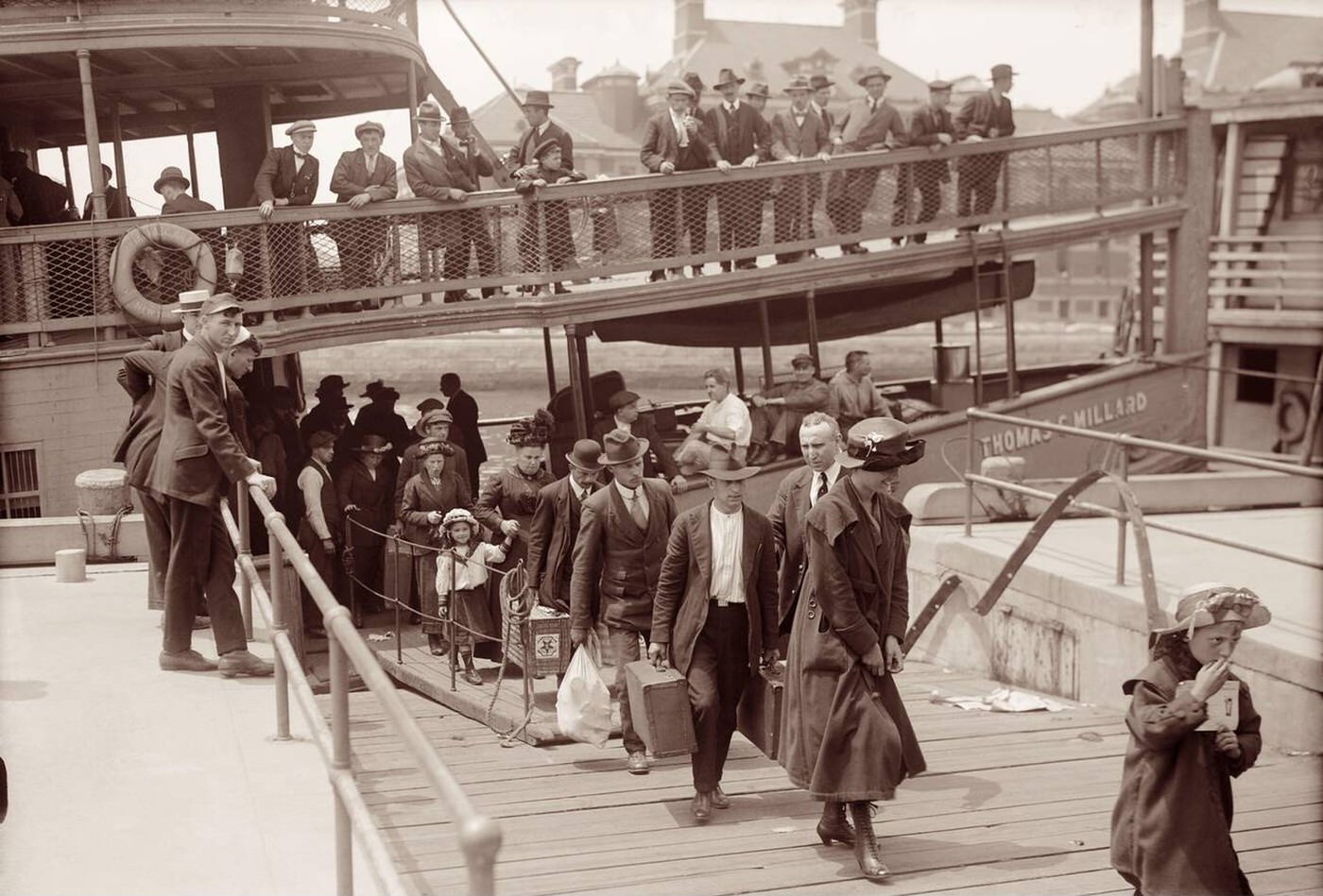 Immigrants Arriving At Ellis Island, 1920