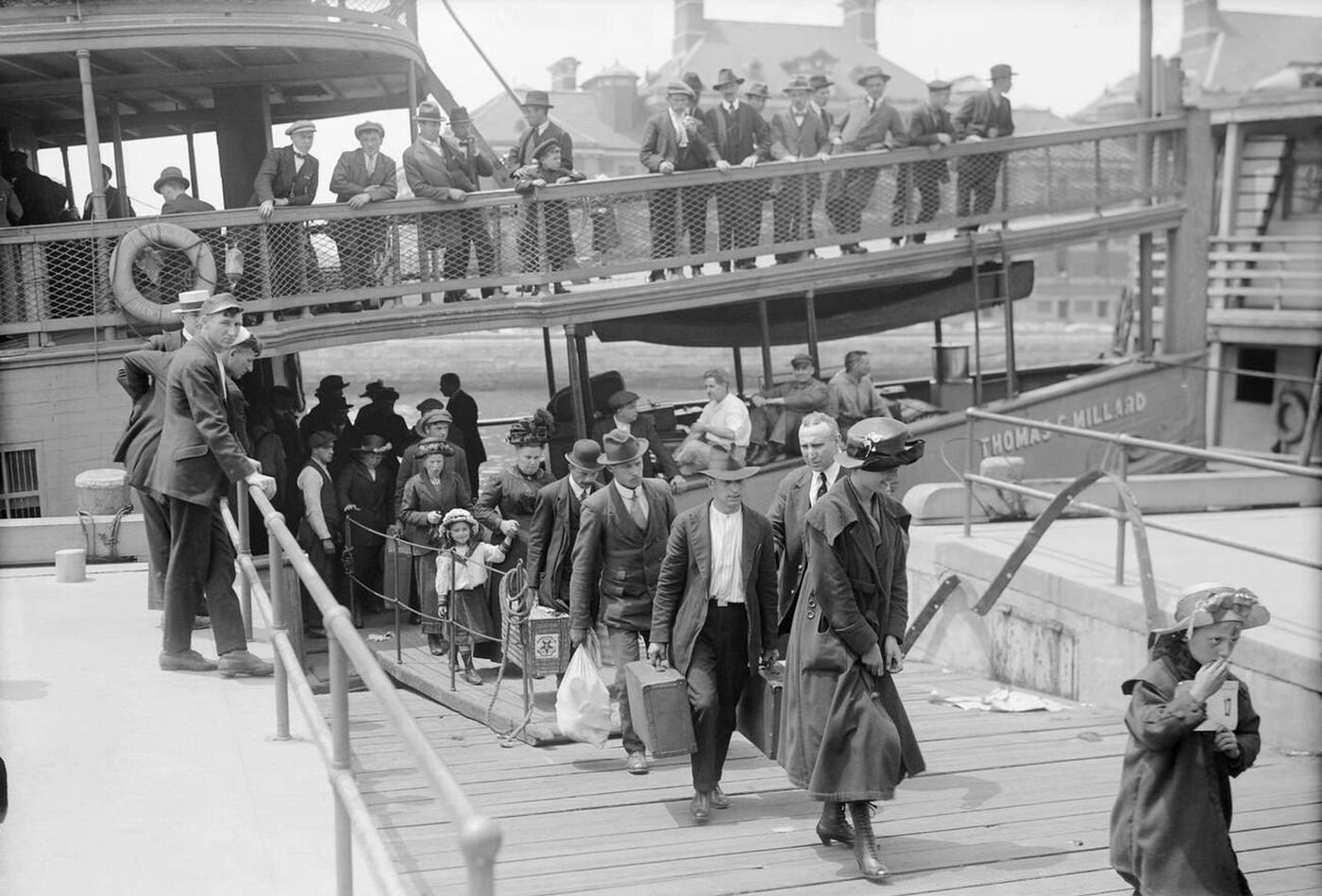 Immigrants Arriving At Ellis Island, 1920