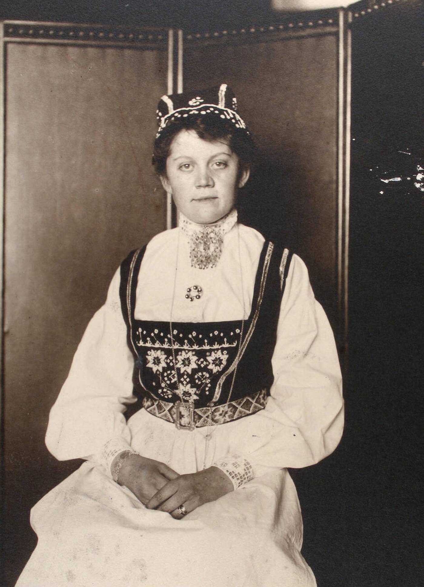 Portrait Of A Norwegian Woman At Ellis Island, 1902