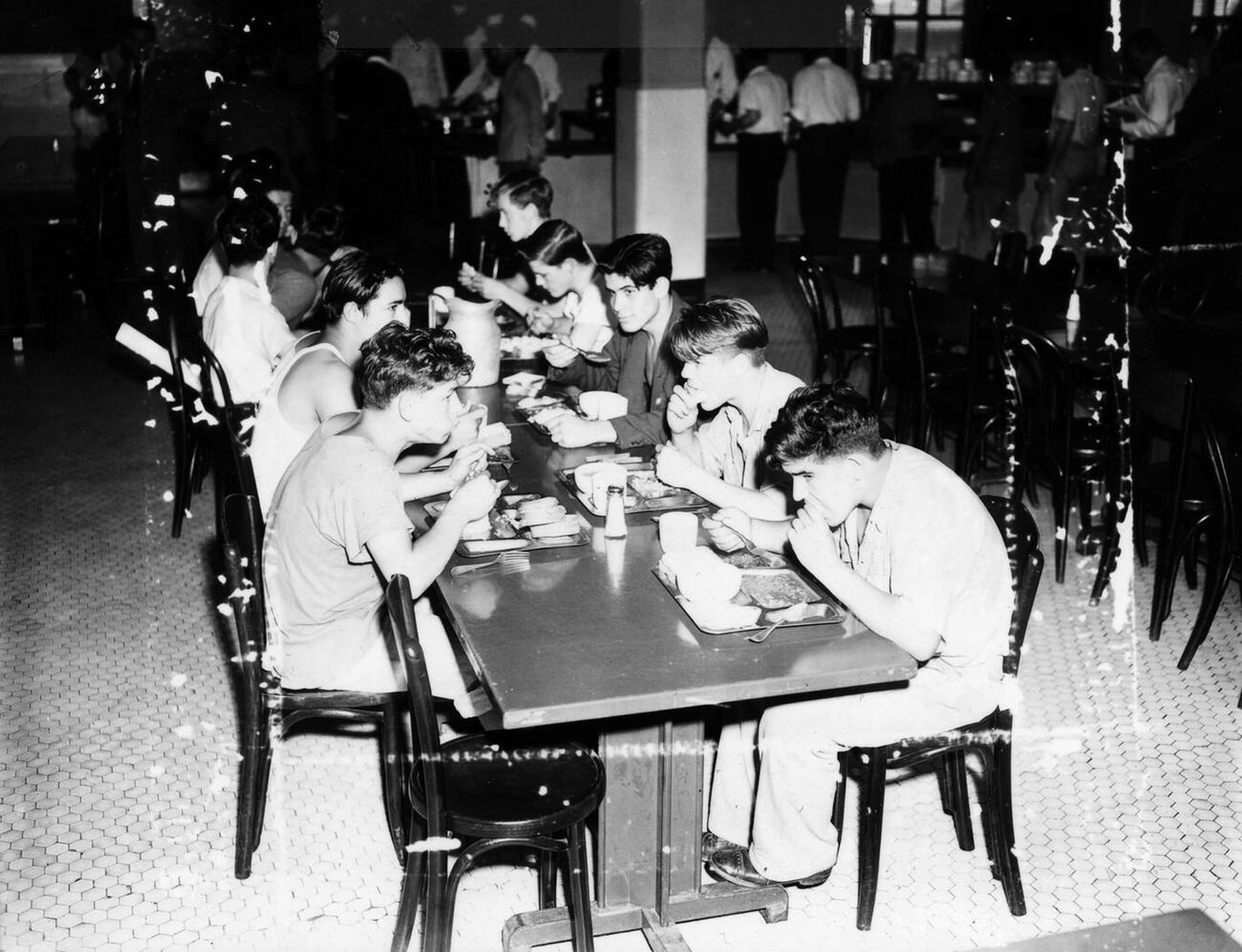 Men Awaiting Deportation Having A Meal In The Ellis Island Dining Room, 1947