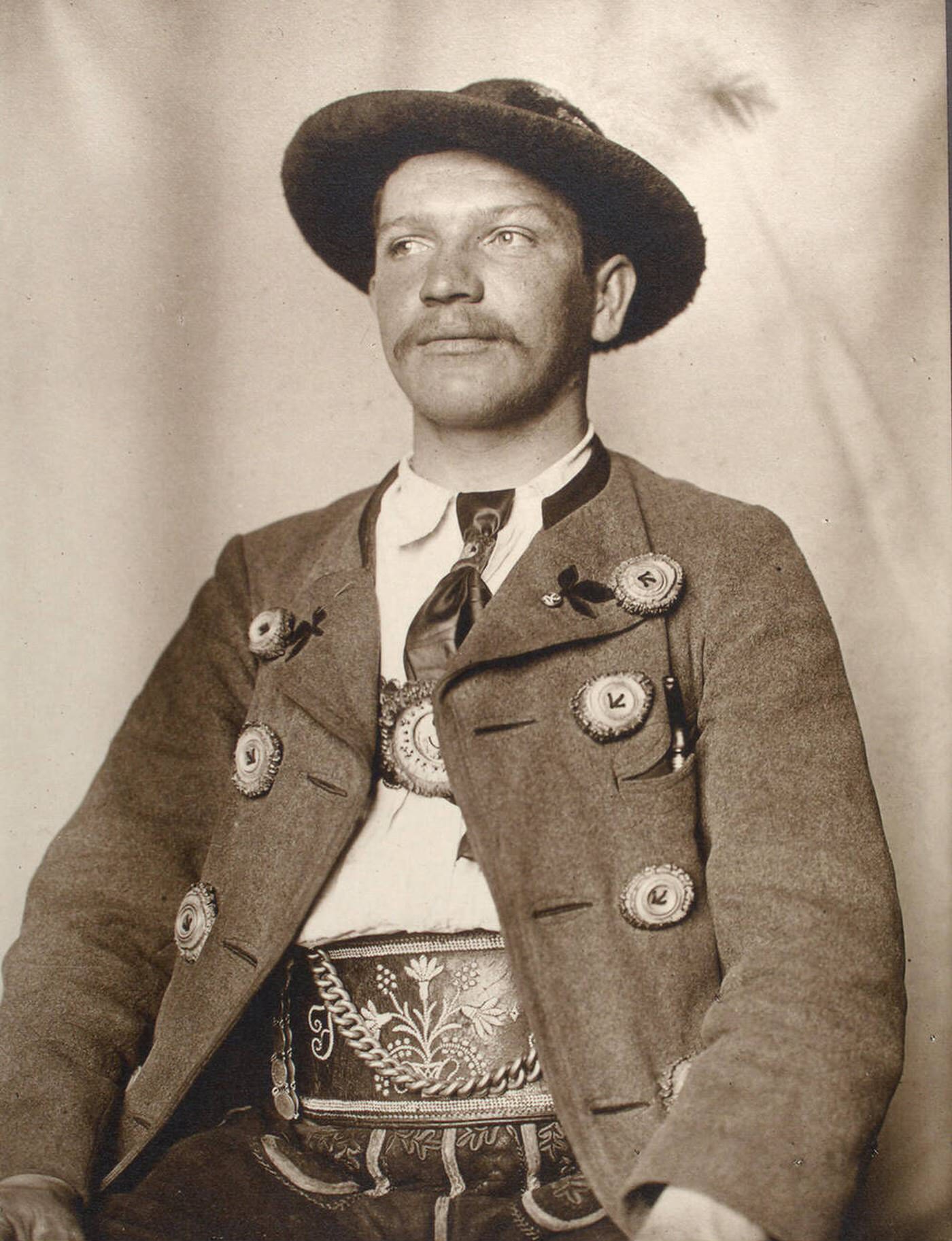 Portrait Of A Bavarian Man At Ellis Island, 1902