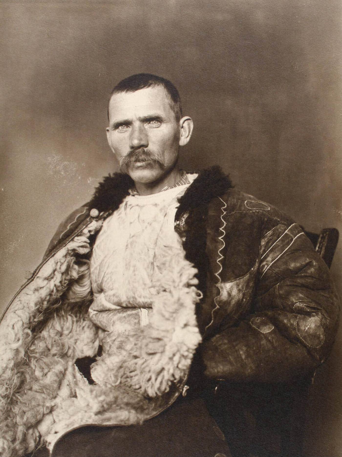 Portrait Of A Romanian Shepherd At Ellis Island, 1902